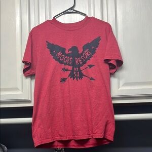 Red Graphic T-Shirt with Eagle Design